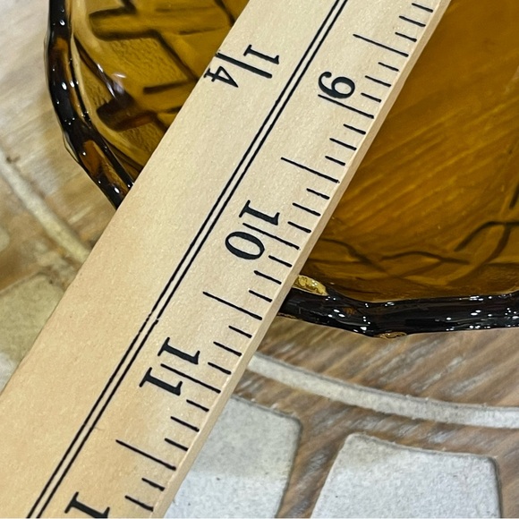 Vtg 1960s Mid Century Pretzel Amber Gold Oval Dish - Picture 5 of 7